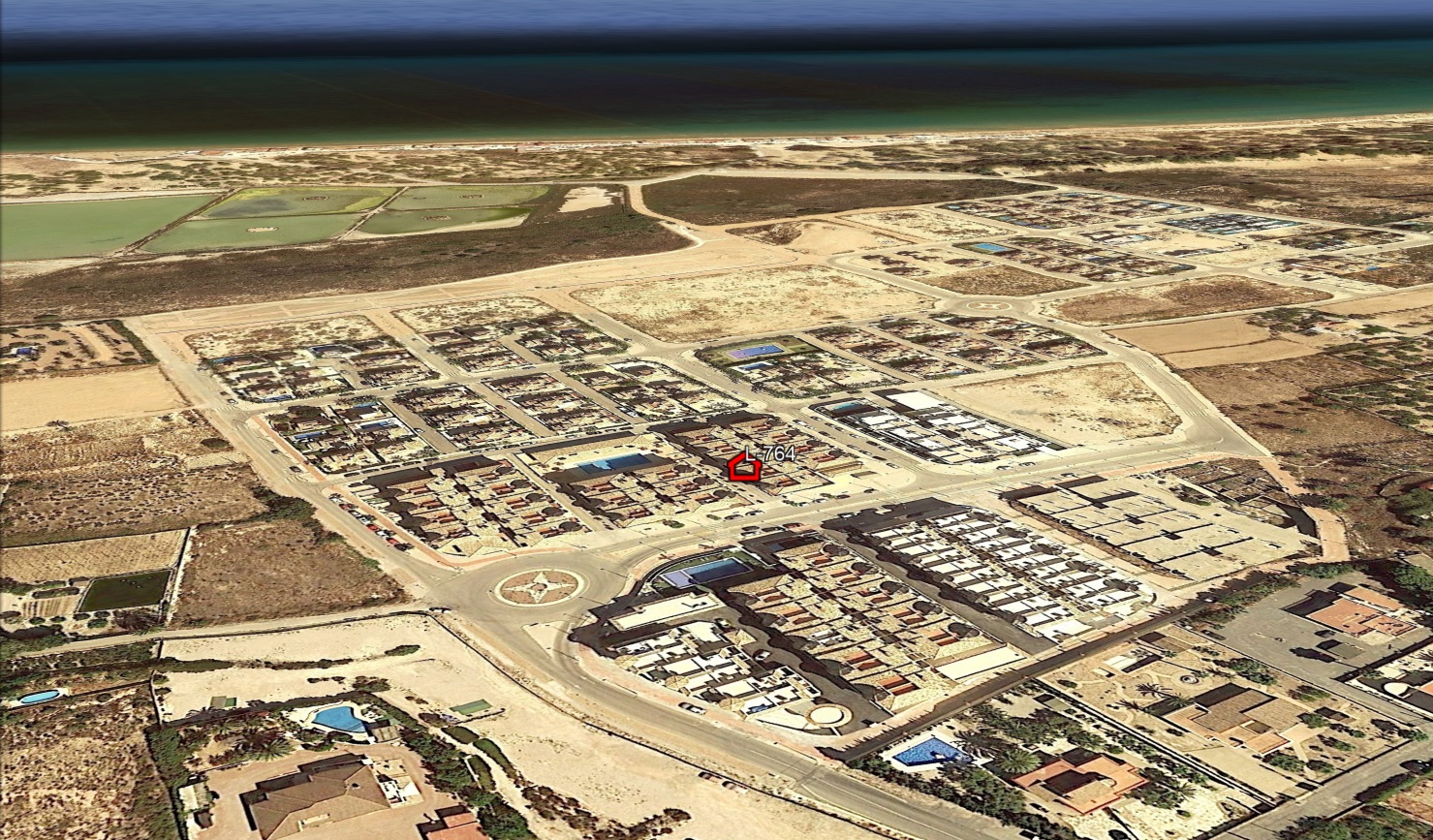 Vista Aérea Moderno Apartamento en La Marina del Pinat – Elche